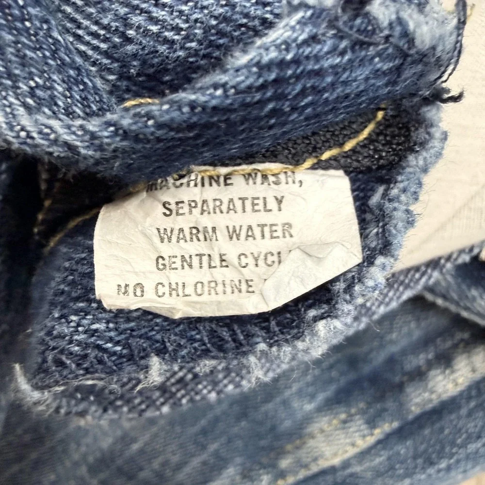 1980s Jeans Womens 26 Blue High Rise Straight Leg Pinstripe Denim Retro